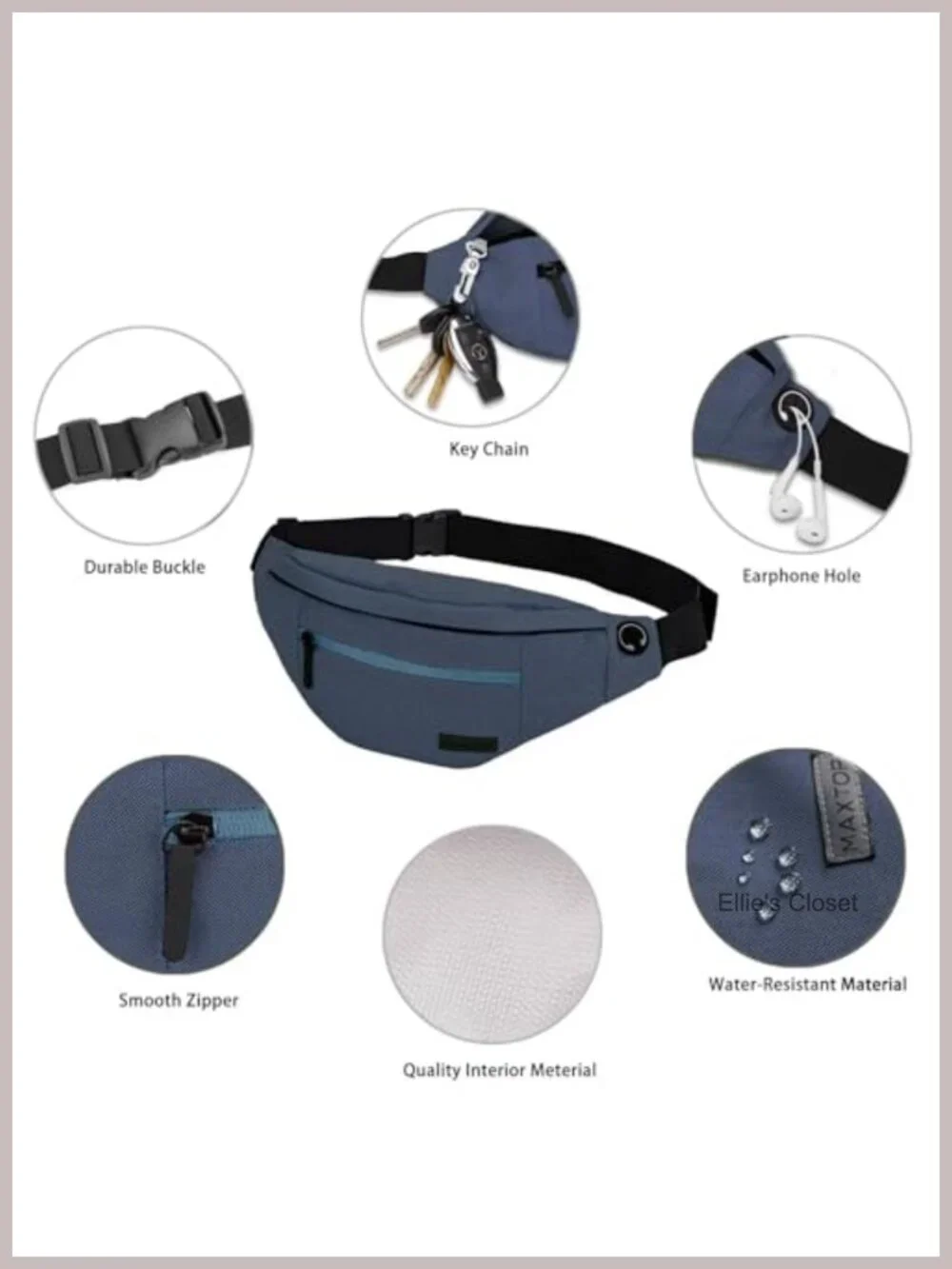 Large Fanny Pack for Men Women Sling Bag 4-Zipper Pockets